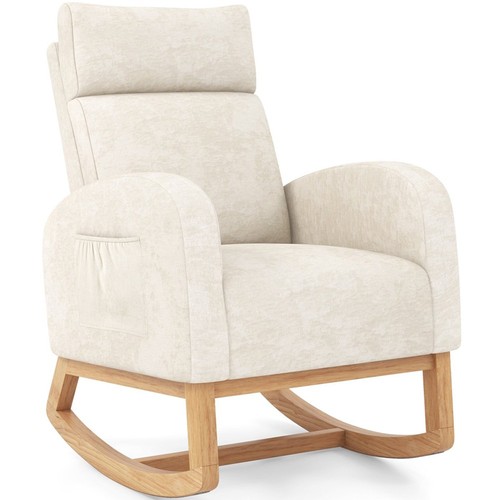 Beige chenille upholstered - chenille,
