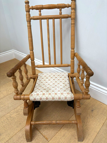 Nursery child wooden rocker - wooden,