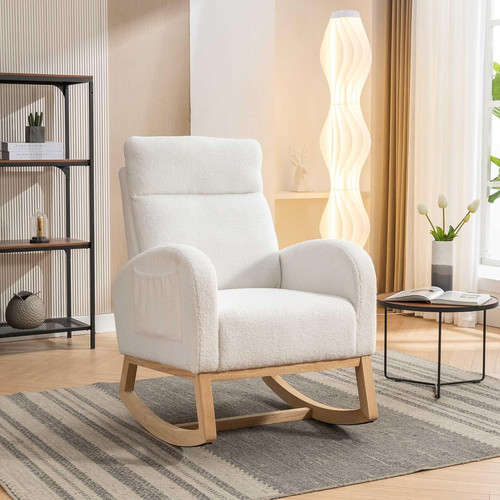 Rocking chair boucle armchair - boucle,