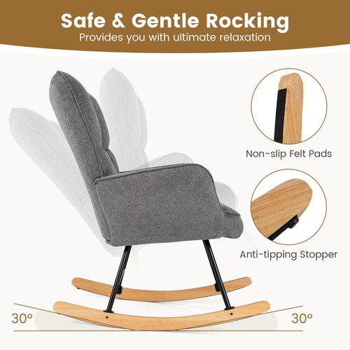 Linen nursery rocking chair - nursery,