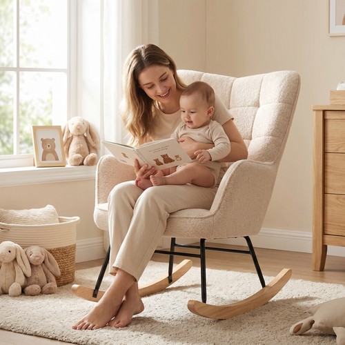 Berber fleece nursery glider - fleece,